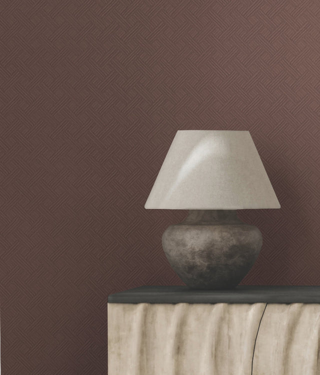 Wickwork Esquire Red Textured Fabric-Backed Vinyl Wallpaper - York RRD7649