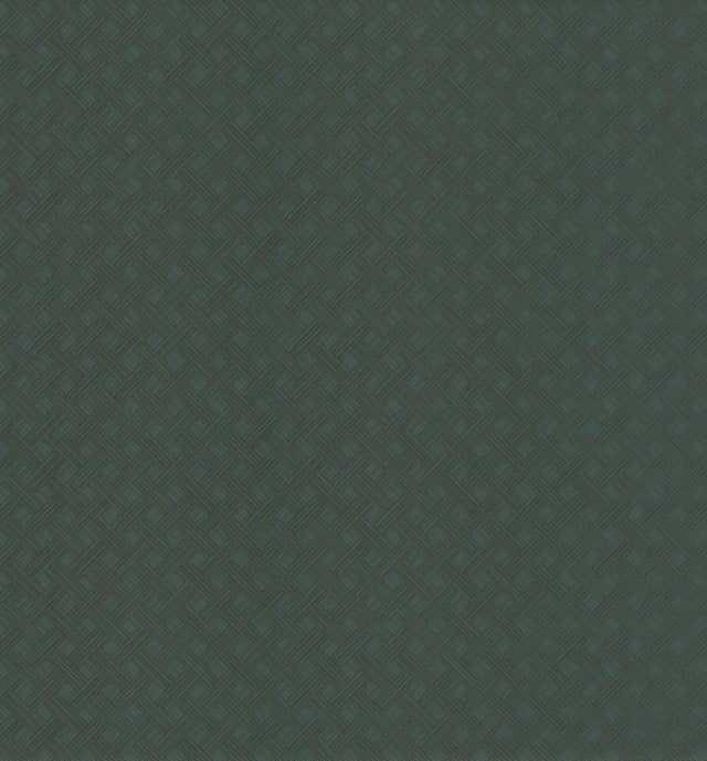 Wickwork Rotary Black Fabric-Backed Vinyl Wallpaper with Textured Geometric Weave - York RRD7650