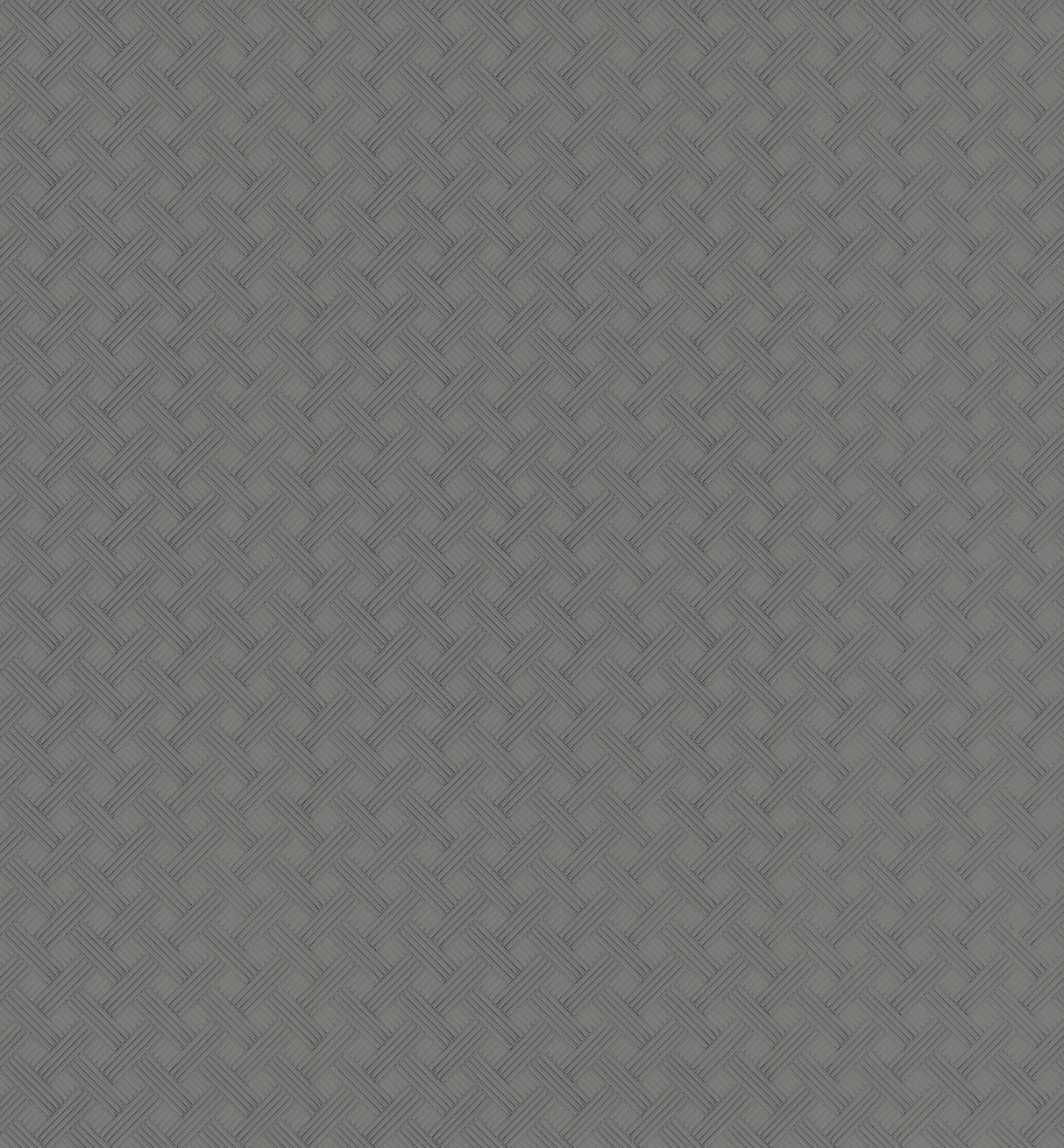 Wickwork Graphite Wallpaper with Basket-Weave Geometric Texture - York RRD7652