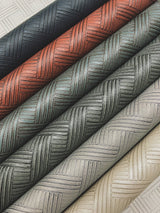 Wickwork Graphite Wallpaper with Basket-Weave Geometric Texture - York RRD7652