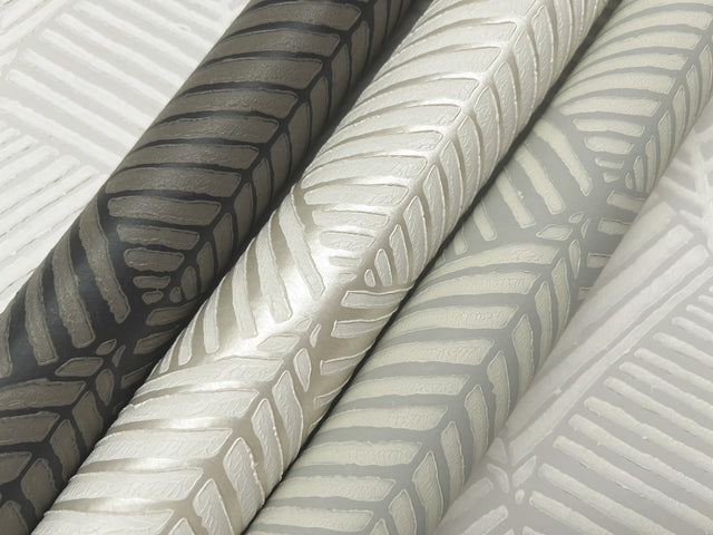 Universal Nature Gravel Wallpaper with Geometric Palm Frond Motif - York RRD7659N