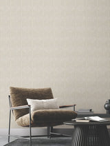 Universal Nature Sand Wallpaper with Geometric Palm Frond Motif - York RRD7660N