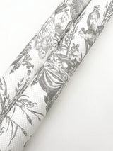 Avian Fountain Toile Grey Wallpaper with Classical Fountain and Birds Motif - York RT7815
