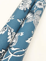 Sutton Blue Wallpaper with Coastal Toile Jacobean Floral - York RT7821