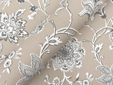 Sutton Taupe Wallpaper with Toile Floral Trail in Coastal Style - York RT7822