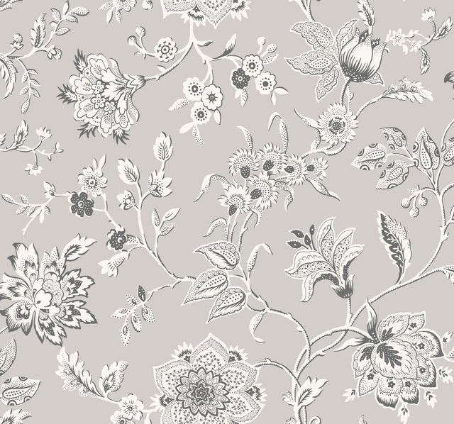 Sutton Grey Toile Coastal Wallpaper - York RT7823