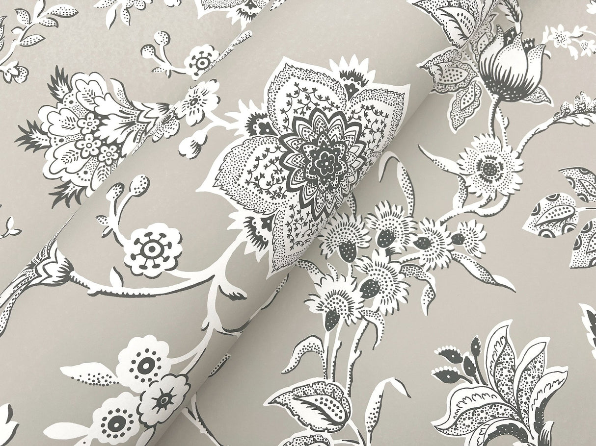 Sutton Grey Toile Coastal Wallpaper - York RT7823