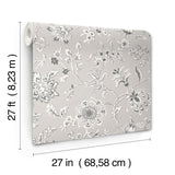 Sutton Grey Toile Coastal Wallpaper - York RT7823
