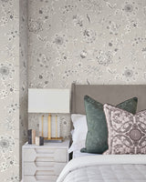 Sutton Grey Toile Coastal Wallpaper - York RT7823