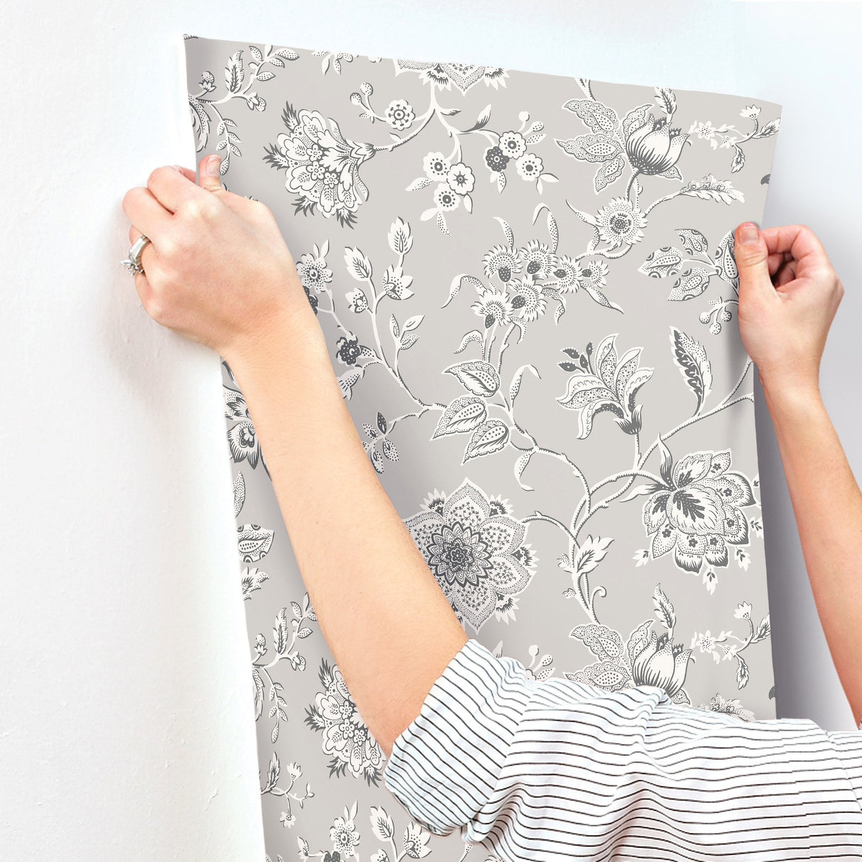 Sutton Grey Toile Coastal Wallpaper - York RT7823