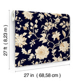 Sutton Black Wallpaper with Metallic Jacobean Toile Floral - York RT7824