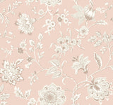 Sutton Blush Wallpaper with Toile Floral Motif - York RT7825
