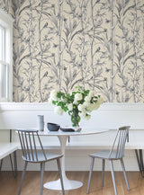 Bambou Toile Beige Wallpaper with Botanical Toile Motif - York RT7832