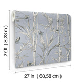 Bambou Toile Sky Blue Wallpaper with Transitional Toile Pattern - York RT7833