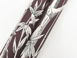 Bambou Toile Burgundy Wallpaper with Botanical Bamboo and Wildlife Motif - York RT7835