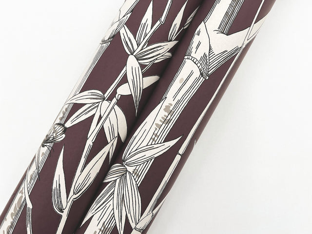 Bambou Toile Burgundy Wallpaper with Botanical Bamboo and Wildlife Motif - York RT7835