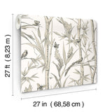 Bambou Toile White Wallpaper with Transitional Toile Pattern - York RT7836