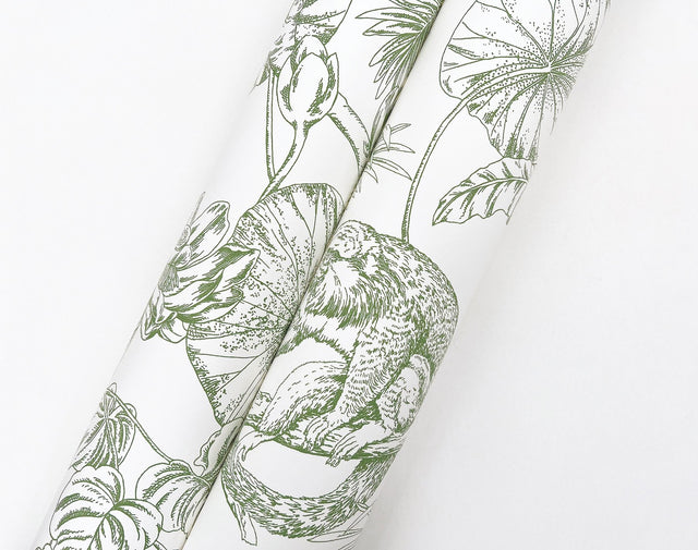 Tropical Sketch Toile Forest Wallpaper with Eclectic Toile Motif - York RT7842