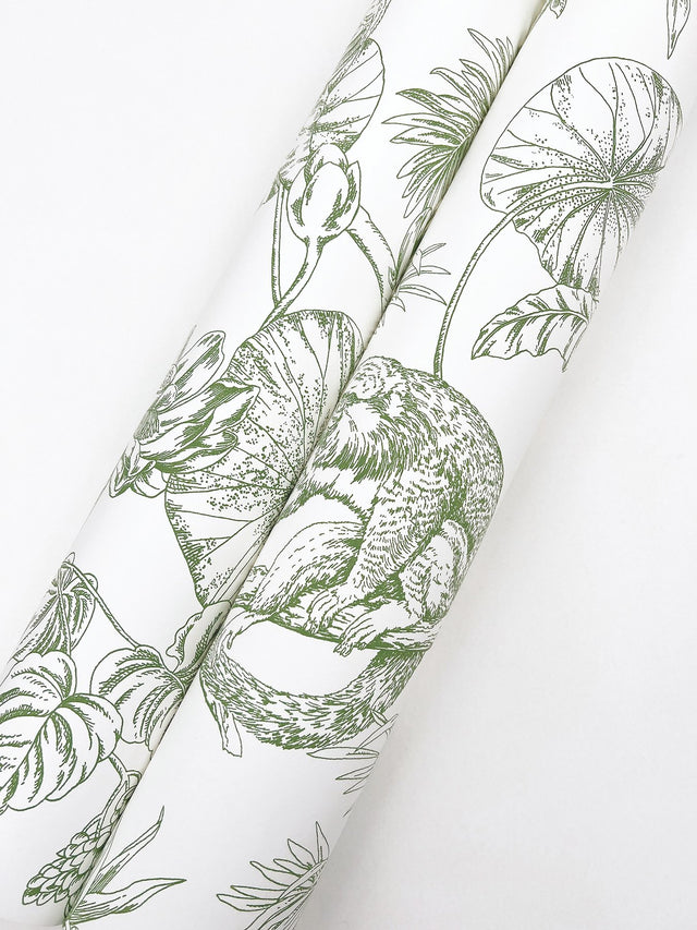 Tropical Sketch Toile Forest Wallpaper with Eclectic Toile Motif - York RT7842