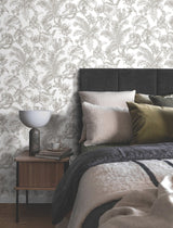 Tropical Sketch Toile Brown Wallpaper with Eclectic Toile Pattern - York RT7843