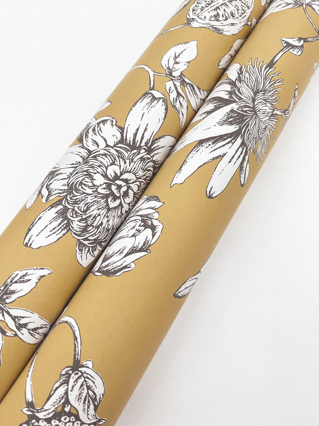 Passion Flower Toile Harvest Wallpaper with Traditional Toile Pattern - York RT7855