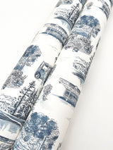 Modern Vista Toile Navy Wallpaper with Modern Toile Pattern - York RT7862
