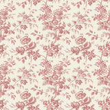 Anemone Toile French Red Wallpaper with Traditional Toile Floral Motif - York RT7871