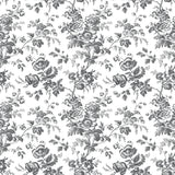 Anemone Toile Black Wallpaper with Traditional Toile Floral Motif - York RT7875