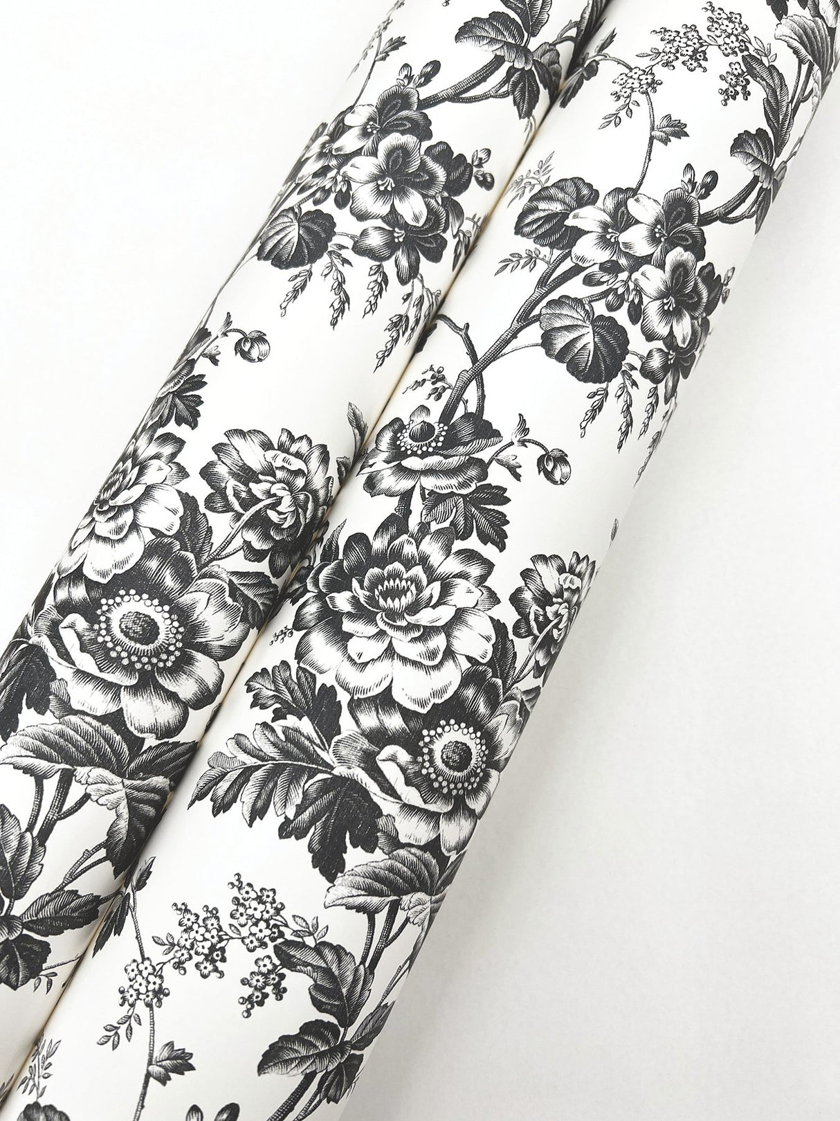 Anemone Toile Black Wallpaper with Traditional Toile Floral Motif - York RT7875