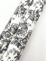 Anemone Toile Black Wallpaper with Traditional Toile Floral Motif - York RT7875