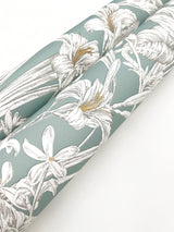 Orchid Conservatory Toile Seamist & Taupe Wallpaper with Metallic Tropical Toile - York RT7882
