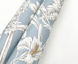 Orchid Conservatory Toile Blue & Taupe Wallpaper with Metallic Tropical Toile Pattern - York RT7884