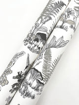 Mushroom Garden Toile Black & Grey Wallpaper with Whimsical Botanical Toile Pattern - York RT7893