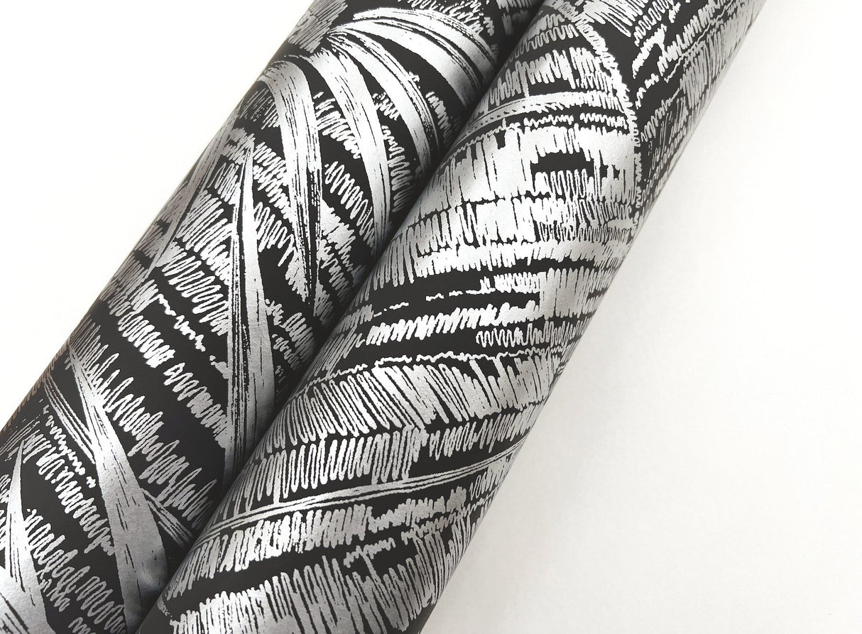 Palm Cove Toile Silver & Black Wallpaper with Metallic Tropical Toile - York RT7923