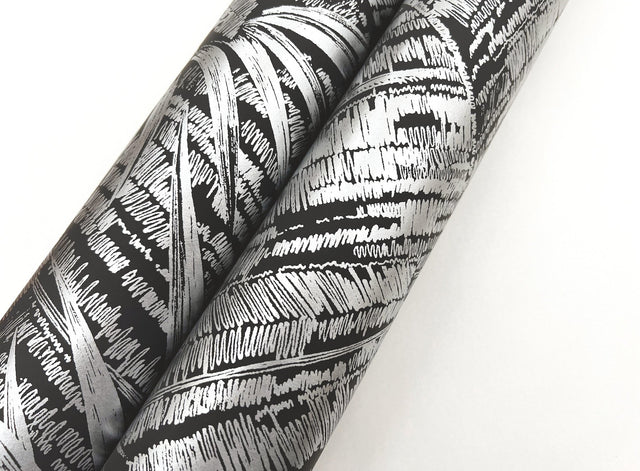 Palm Cove Toile Silver & Black Wallpaper with Metallic Tropical Toile - York RT7923
