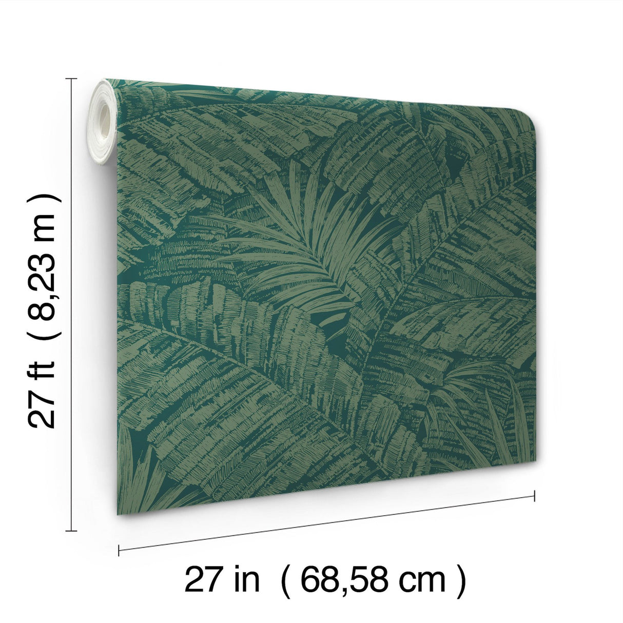 Palm Cove Toile Emerald Forest Wallpaper with Tropical Toile Pattern - York RT7924