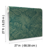 Palm Cove Toile Emerald Forest Wallpaper with Tropical Toile Pattern - York RT7924