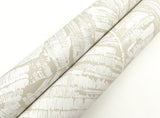 Palm Cove Toile White & Taupe Wallpaper with Tropical Toile Motif - York RT7926