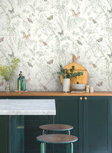 Papillon Blush Wallpaper with Tropical Toile Butterfly Motif - York RT7930