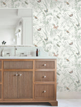 Papillon Blush Wallpaper with Tropical Toile Butterfly Motif - York RT7930