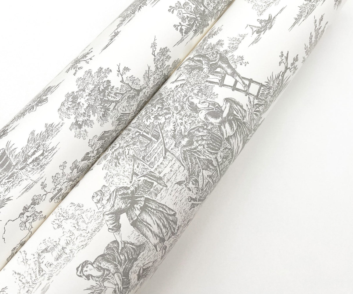 Campagne Toile Grey Wallpaper with Traditional Pastoral Toile Pattern - York RT7940