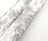 Campagne Toile Grey Wallpaper with Traditional Pastoral Toile Pattern - York RT7940