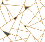 Prismatic Gold & Black Geometric Sure Strip Wallpaper - York RY2702