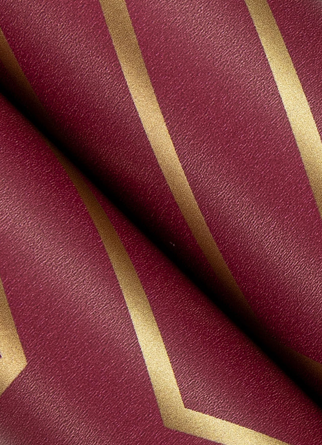 Ramsey Burgundy Peel & Stick Wallpaper with Gold Geometric Art Deco Motif - RZS4527