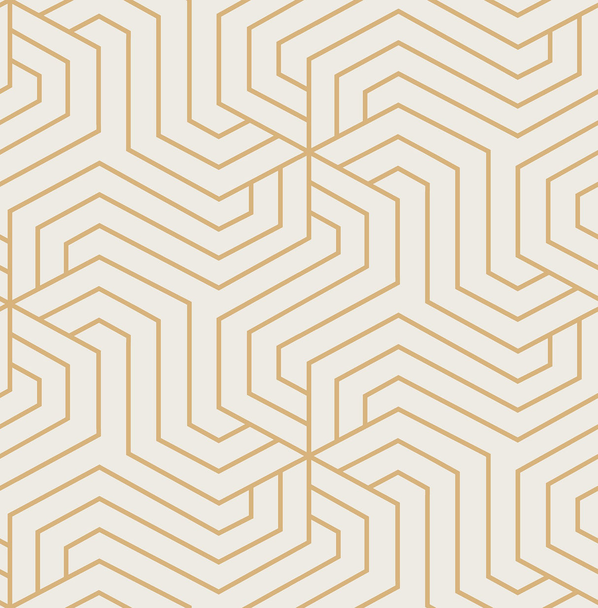 Ramsey Cream Peel & Stick Wallpaper with Glam Geometric Art Deco Pattern - Rachel Zoe x NuWallpaper RZS4528