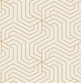 Ramsey Cream Peel & Stick Wallpaper with Glam Geometric Art Deco Pattern - Rachel Zoe x NuWallpaper RZS4528