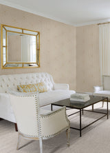 Ramsey Cream Peel & Stick Wallpaper with Glam Geometric Art Deco Pattern - Rachel Zoe x NuWallpaper RZS4528
