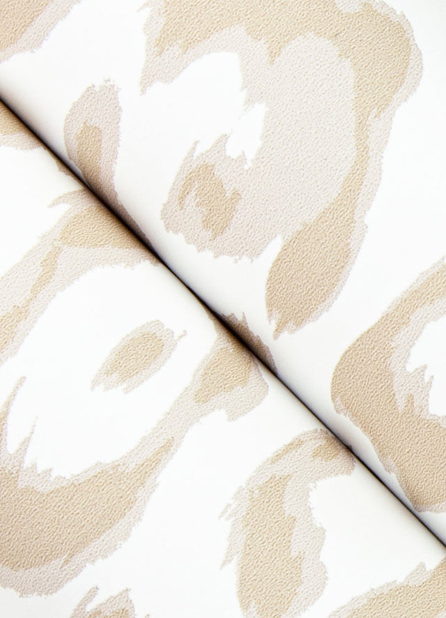 Marlowe Taupe Peel & Stick Wallpaper with Leopard Animal Print - Brewster RZS4533