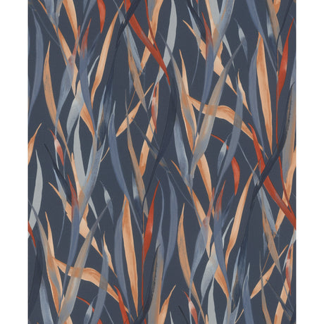 Rasch Sway Blue Botanical Wallpaper roll and room setting – Brewster RH330236