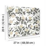 Peonies Gold by Rifle Paper Co. Floral Premium Peel & Stick Wallpaper – York Wallcoverings PSW1686RL
